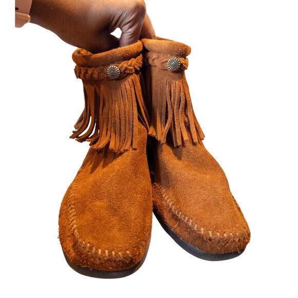 Minnetonka High Top Brown Suede Back Zip Boot Women’s 7.5 - Picture 6 of 8